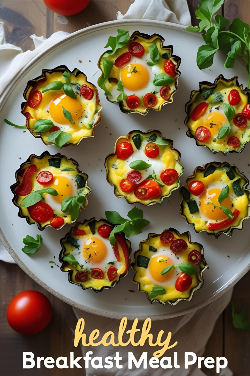 Veggie-packed egg muffins in a muffin tin