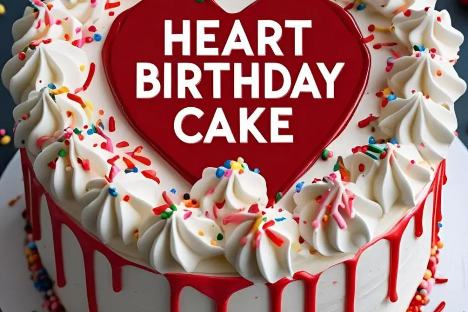 Heart-shaped swirl cake with cream cheese frosting and piped edges