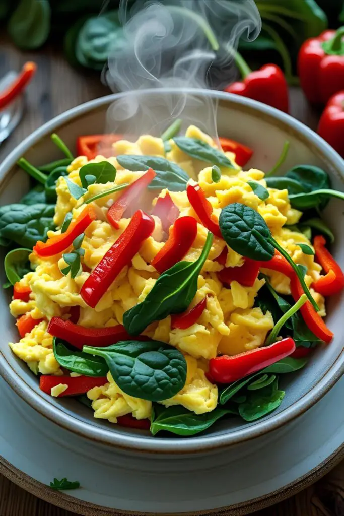 Top-down shot of protein-packed breakfast bowl