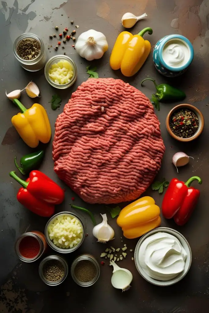  Ground beef and veggies in creamy skillet for low-carb dinner