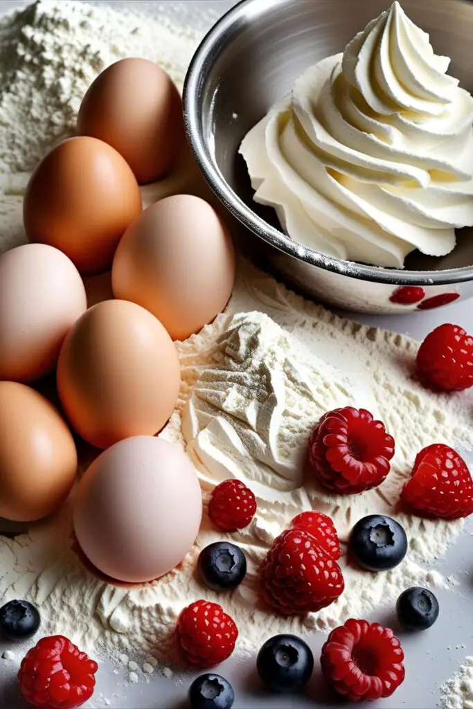 Side view of Korean whipped cream birthday cake