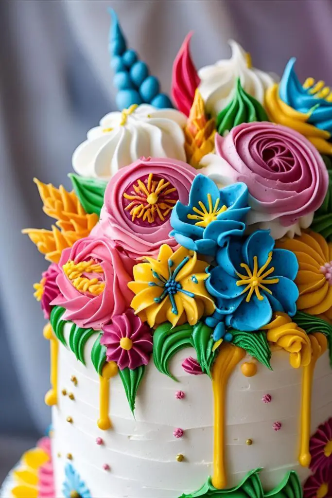 Korean birthday cake decorated with berries and minimalist style