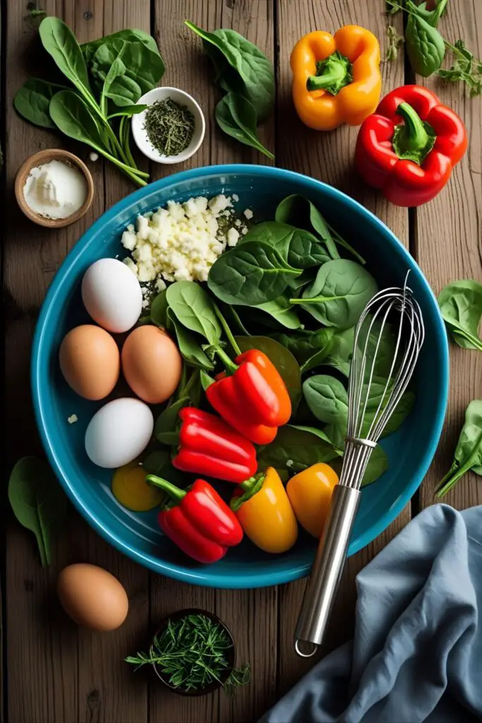 Individual egg casserole squares served on a plate with fresh herbs.