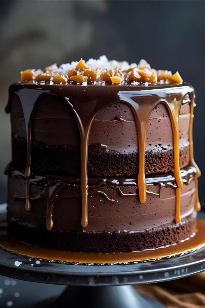 A close-up macro shot showing the moist texture of a slice of chocolate male birthday cake being cut with a fork.