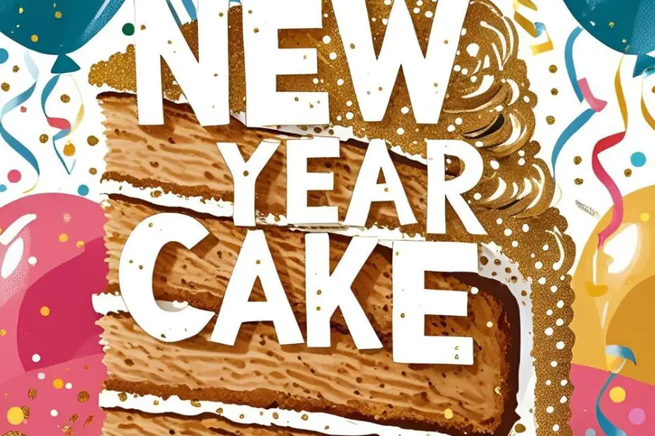 Vanilla Champagne Layer Cake with Gold Sprinkles for Countdown