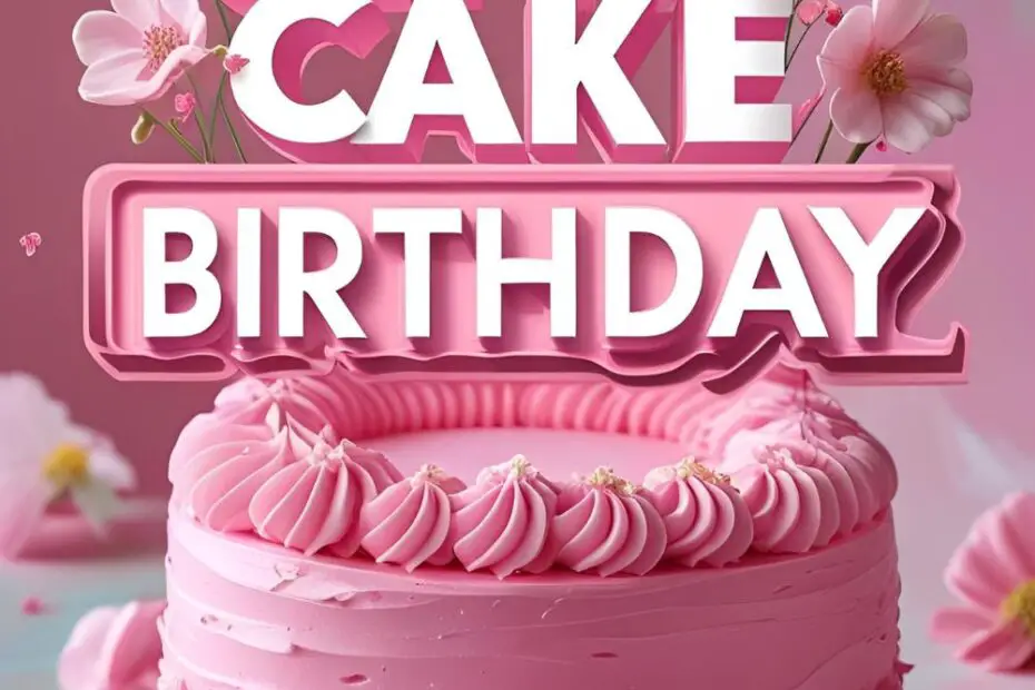 Pink cake with fluffy frosting on pedestal