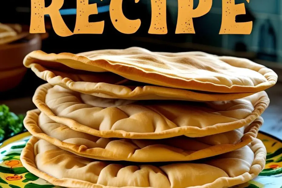 Stack of fresh homemade pita bread pockets