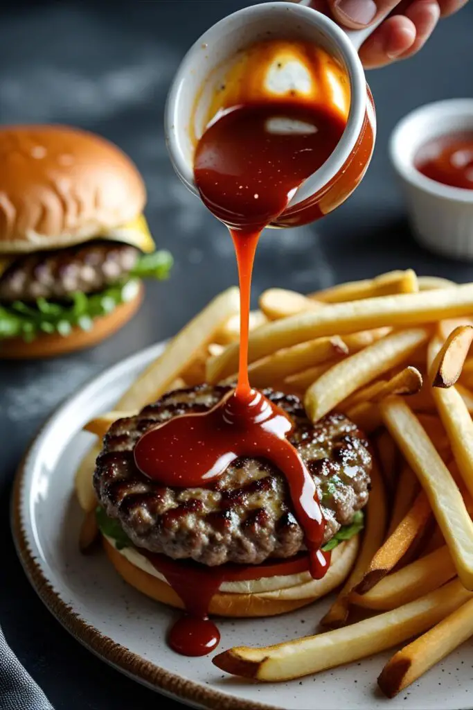 Close-up of creamy burger sauce in jar with dipper