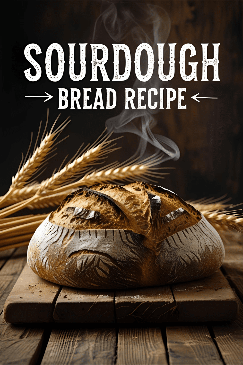 Crusty sourdough loaf with sliced airy crumb on wooden board