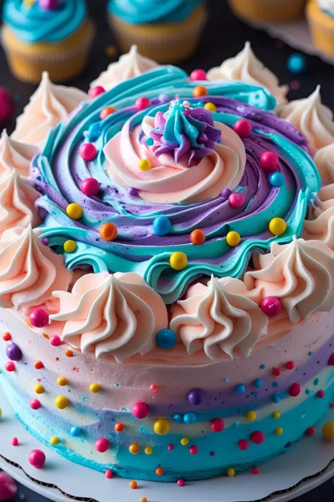 DIY galaxy Star Wars cake with fondant decorations