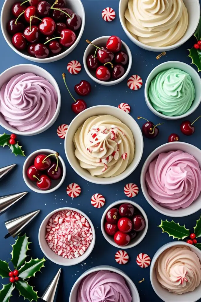 Close-up rosette Christmas cake