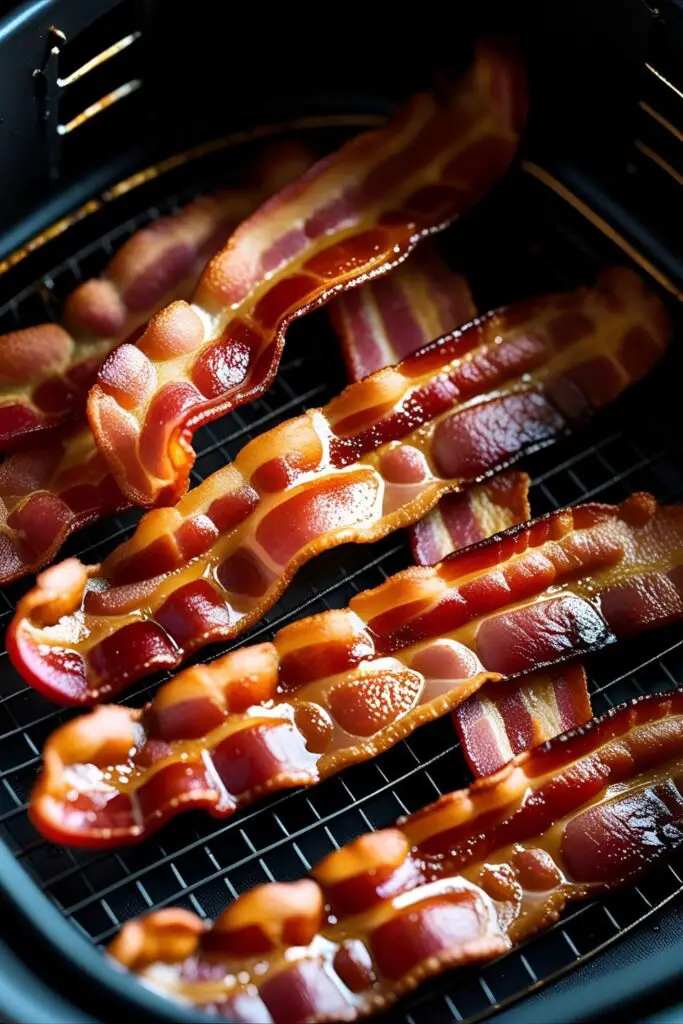 Candied bacon with sugar-crusted edges on parchment paper.