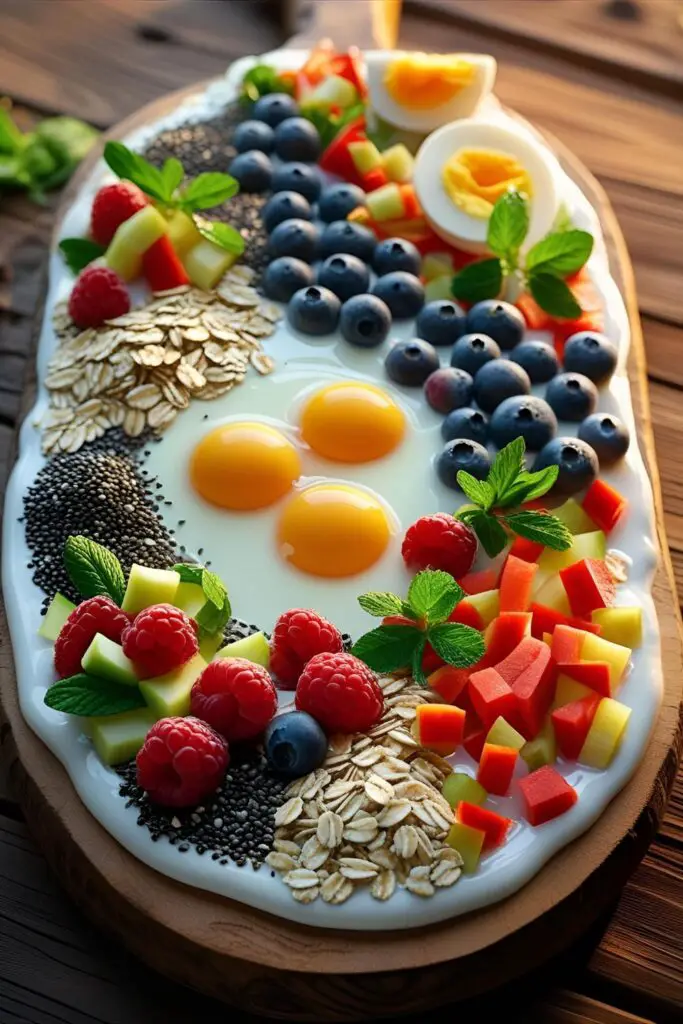 Fridge packed with breakfast meal prep jars: oats, muffins, and fruit – breakfast-ready