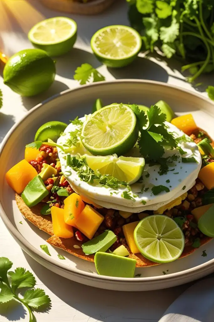Close-up of whole30 breakfast skillet with colorful veggies and sausage