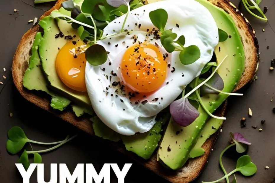 Oatmeal, avocado toast and smoothie on wooden table ready to eat
