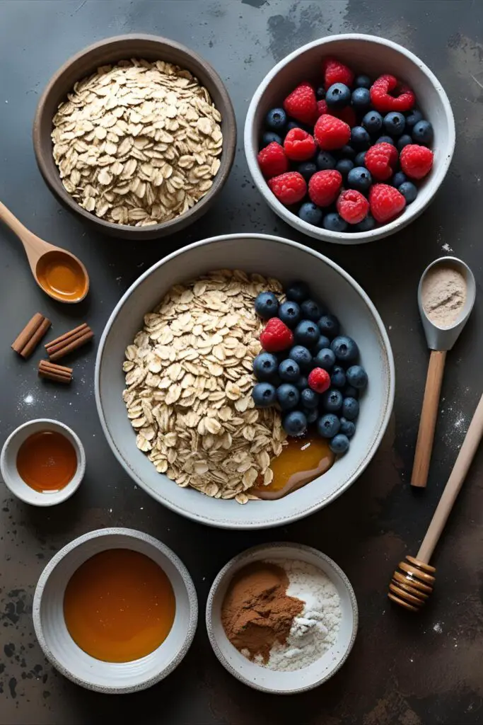 Close‑up of berry and yogurt topped crumble bowl with coconut flakes