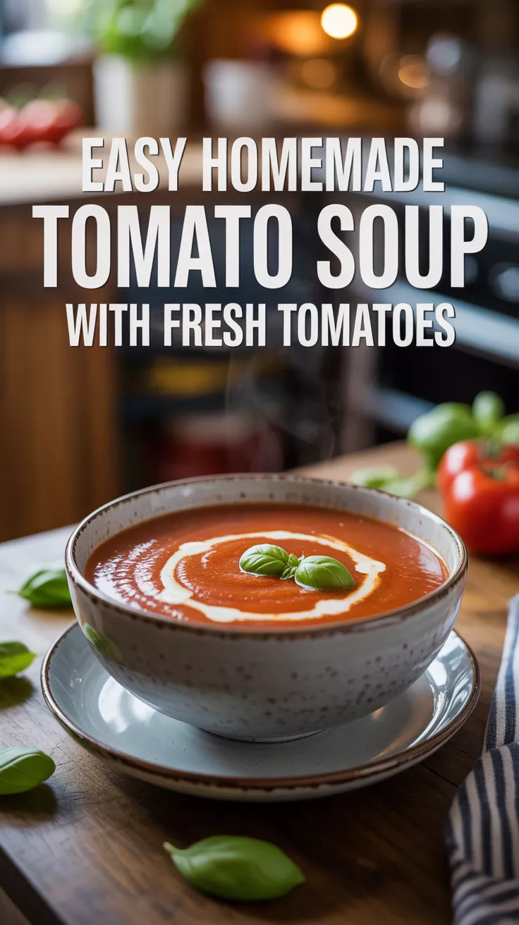Easy Homemade Tomato Soup with Fresh Tomatoes