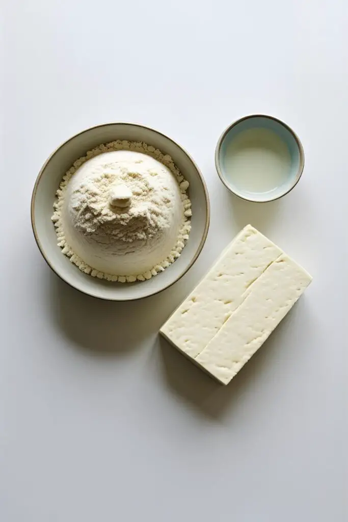 Simple ingredients for making Japanese dango