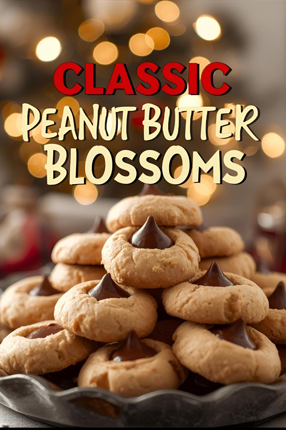 The best classic recipe for soft and chewy peanut butter blossom cookies, perfect for the holidays.