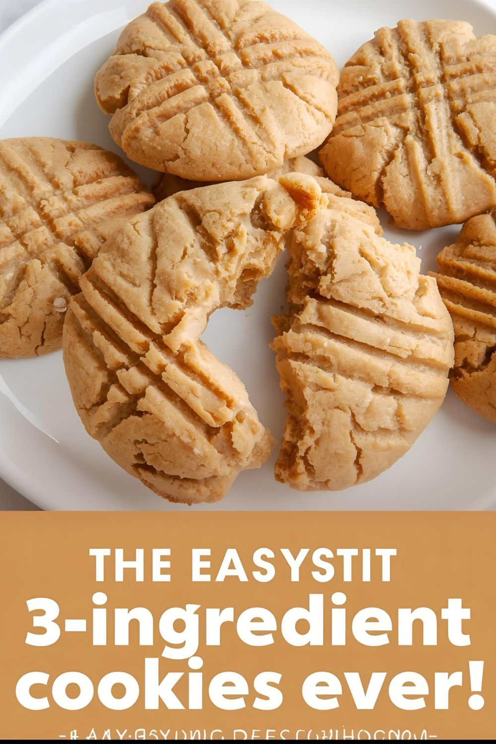 The best recipe for easy peanut butter cookies made with only three simple ingredients.