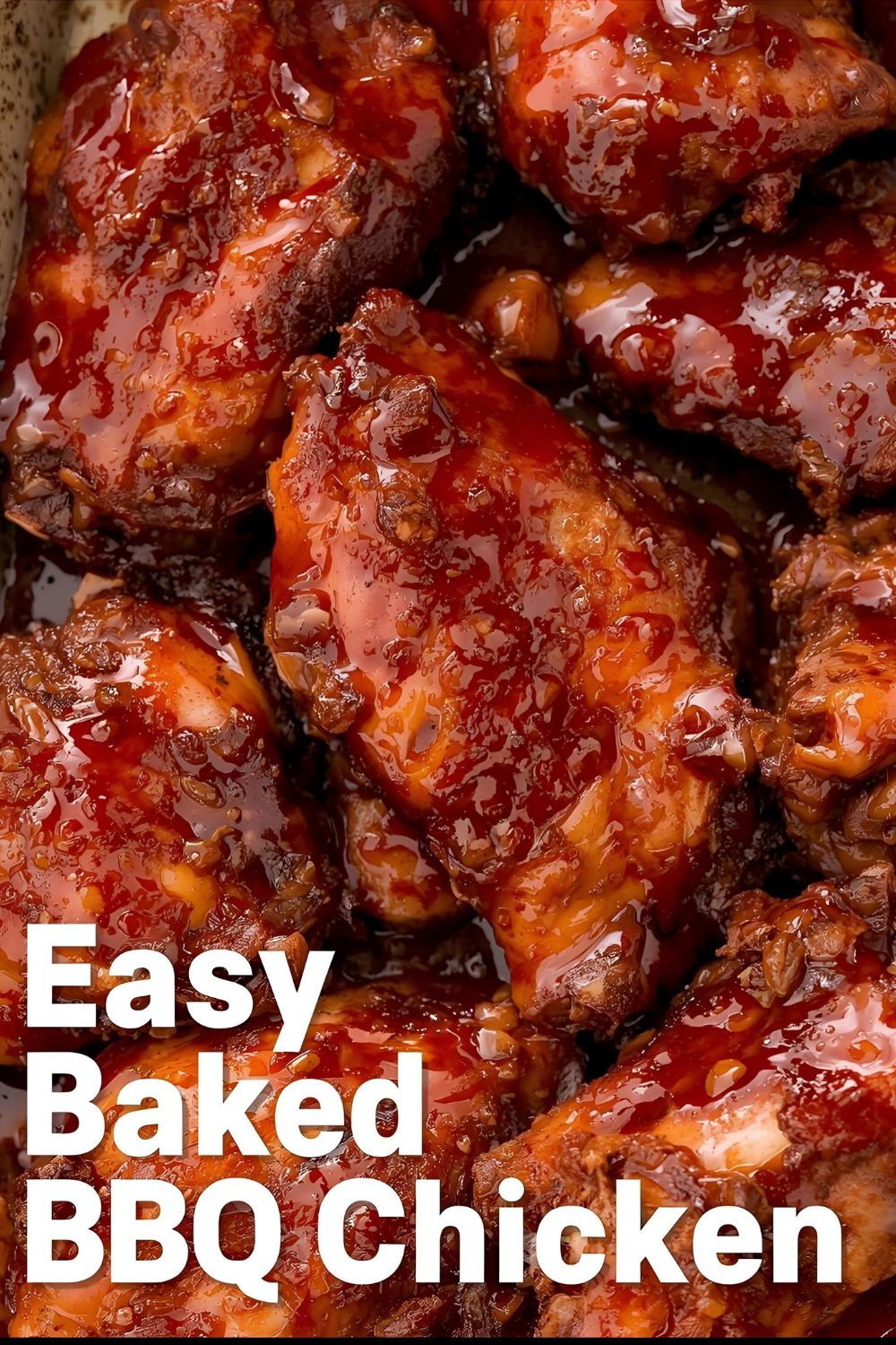 A delicious and simple recipe for making juicy baked BBQ chicken at home.