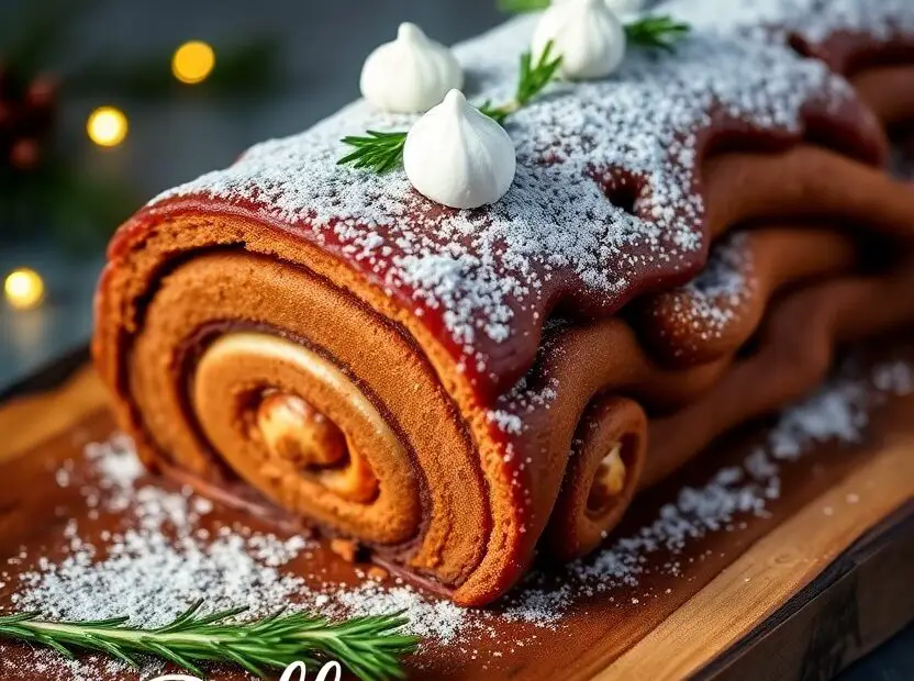 Learn how to bake an easy and festive yule log cake (Bûche de Noël) for your holiday celebrations.