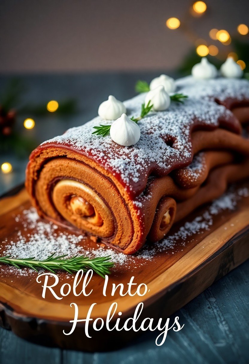 Learn how to bake an easy and festive yule log cake (Bûche de Noël) for your holiday celebrations.