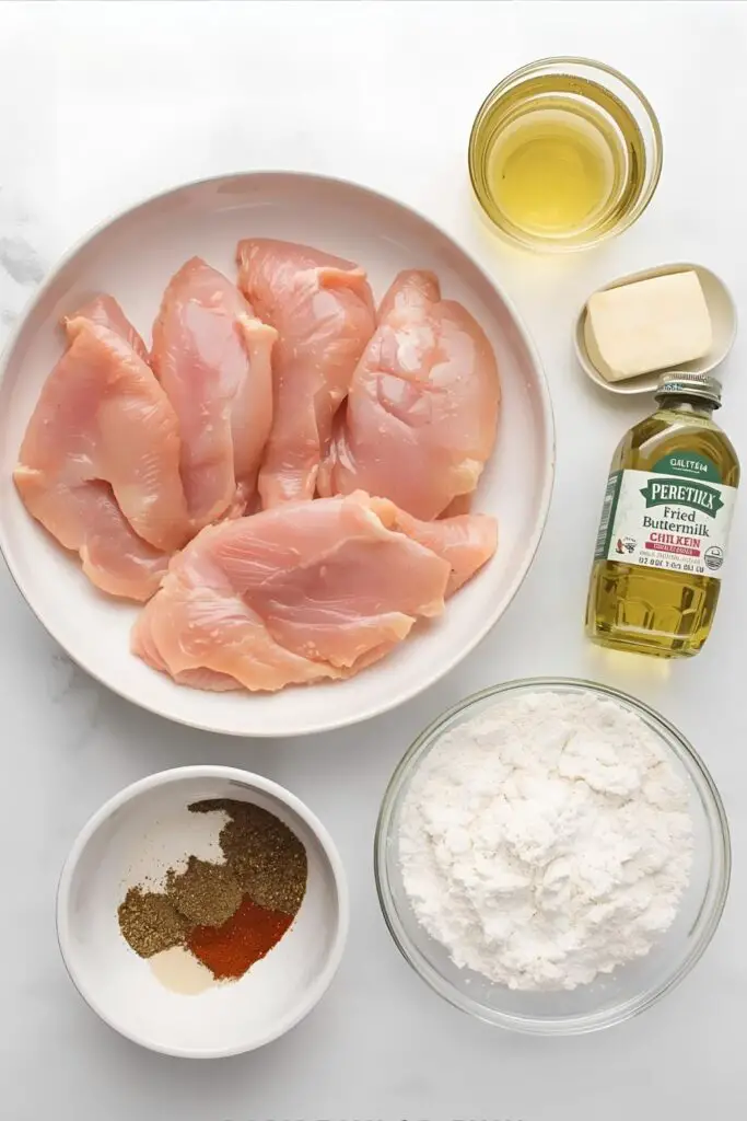 The essential ingredients for making delicious, homemade fried chicken breast