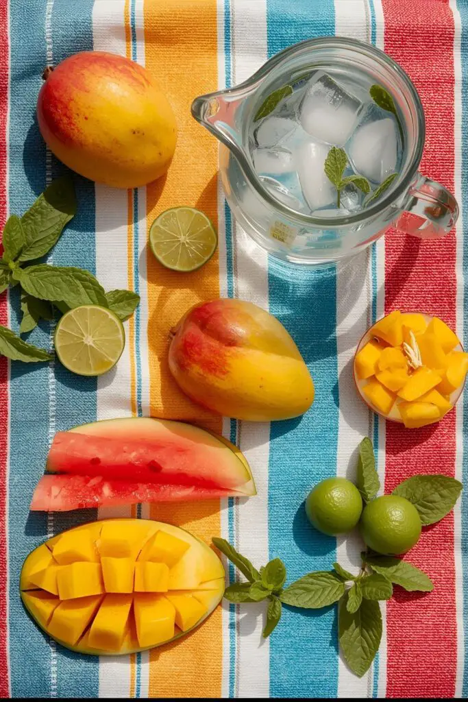 Fresh and colorful ingredients for making delicious and hydrating homemade Freshies.