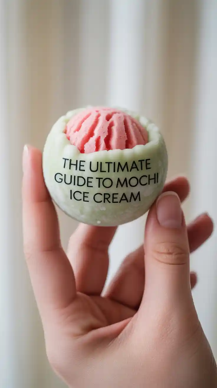 A plate of colorful homemade mochi ice cream, with one cut in half to show the ice cream filling.