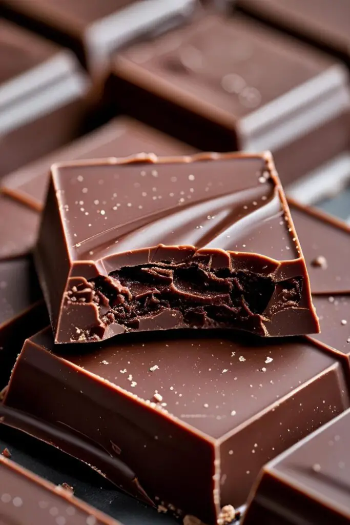 Close-up of the texture of homemade chocolate