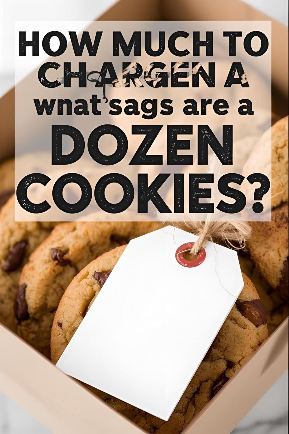 A box of beautiful homemade cookies with a price tag and the text "How Much to Charge for a Dozen Cookies?"