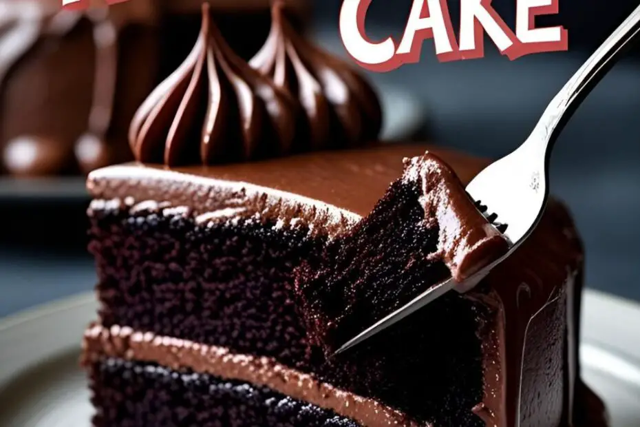 A perfect slice of homemade chocolate cake with chocolate frosting on a white plate, ready to be eaten.