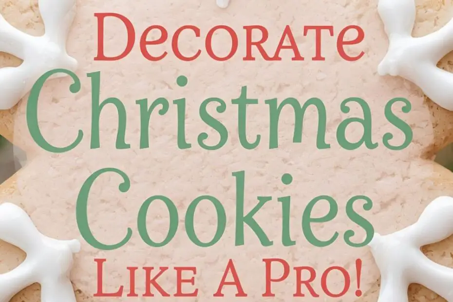 A beautifully decorated Christmas cookie with the text "How to Decorate Christmas Cookies."