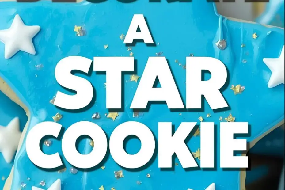 A beautifully decorated star cookie with the text overlay "How to Decorate a Star Cookie."