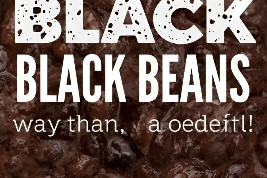 A beautiful bowl of cooked black beans with the text overlay "How to Make Perfect Black Beans From Scratch."