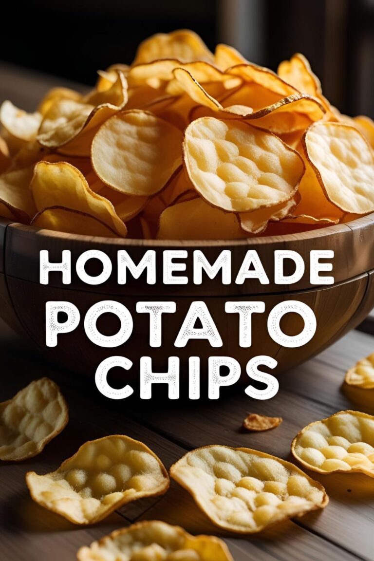 A bowl of fresh, crispy homemade potato chips with the text overlay "How to Make Homemade Chips."