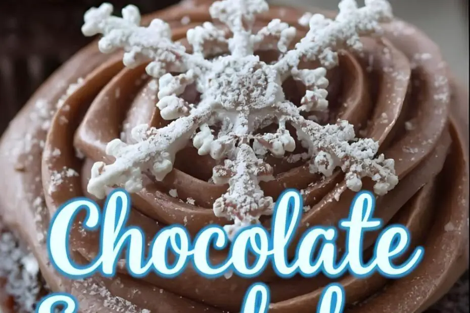 A beautiful chocolate snowflake on a cupcake with the text overlay "How to Make Chocolate Snowflakes."