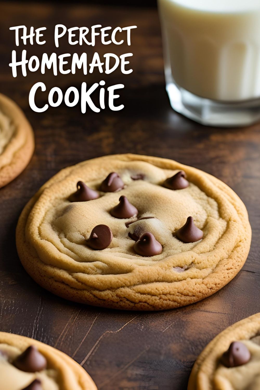 A perfect homemade chocolate chip cookie with pools of melted chocolate, ready to be eaten.