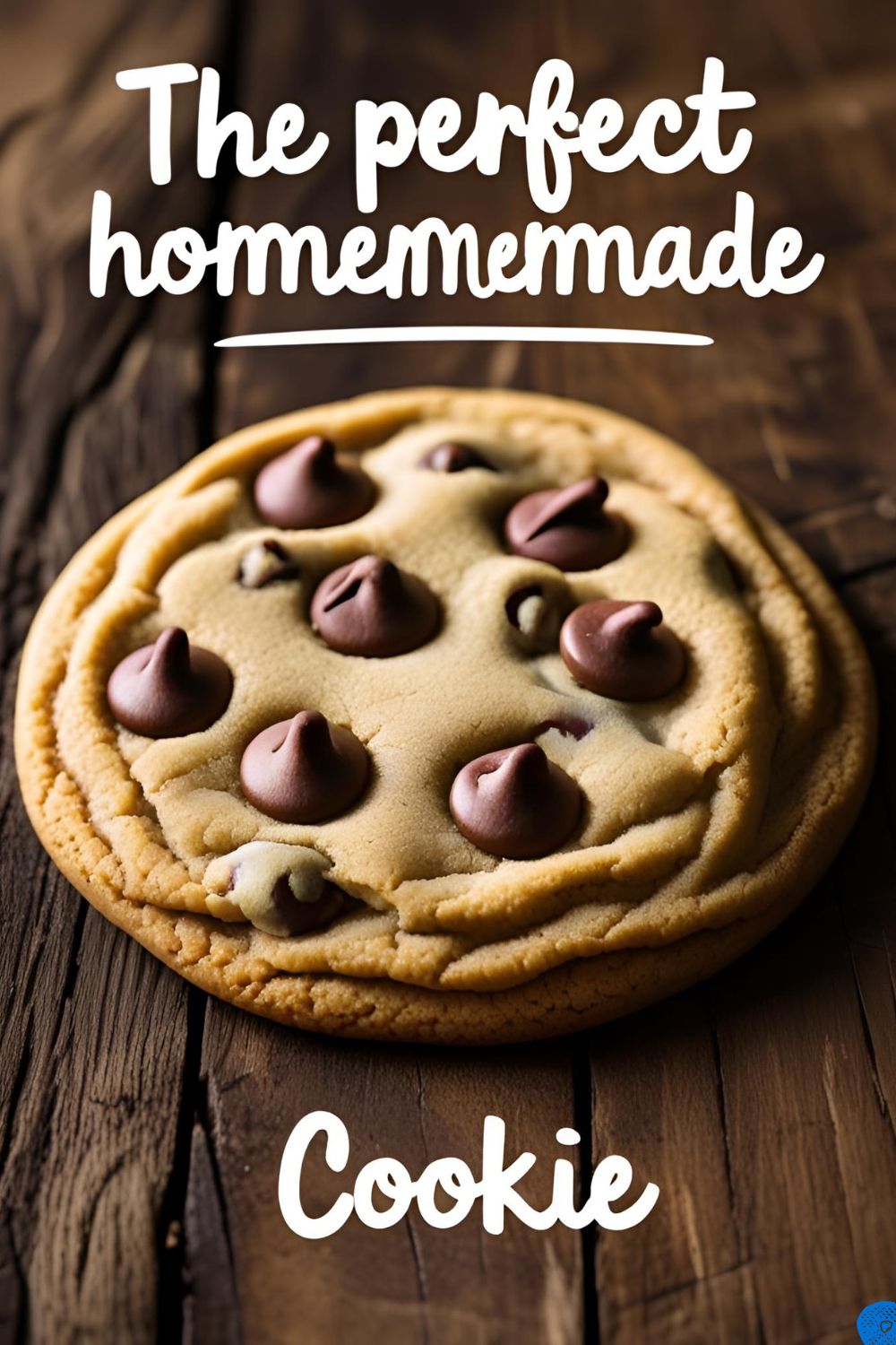 A perfect homemade chocolate chip cookie with pools of melted chocolate, ready to be eaten.