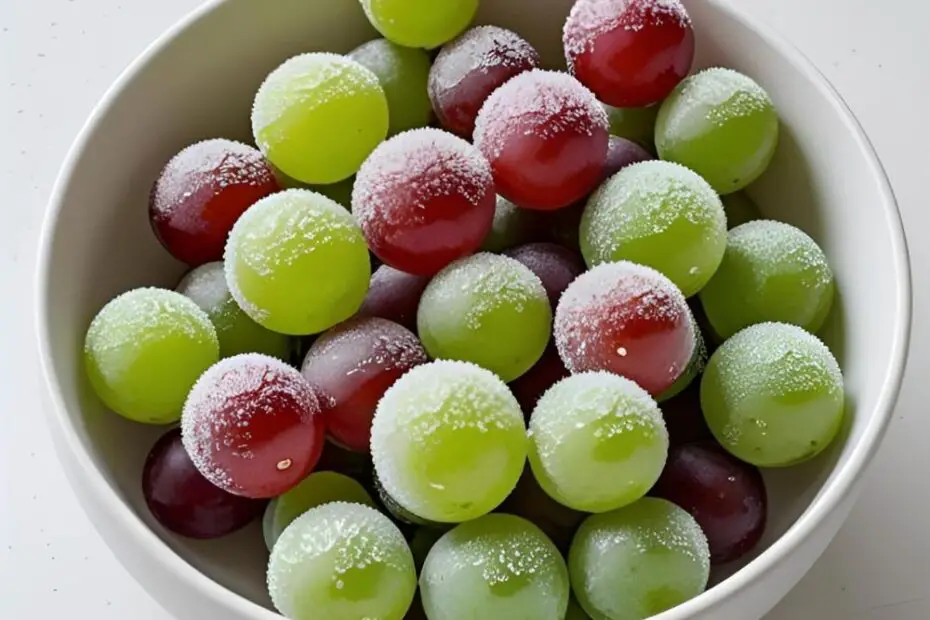 A guide on how to make frozen grapes, a simple and healthy frozen snack.