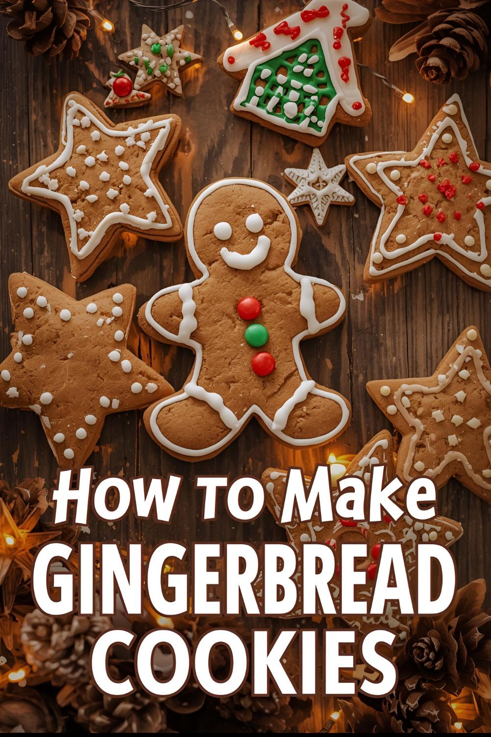 A beautiful display of decorated gingerbread cookies, showcasing an easy recipe for making them at home.