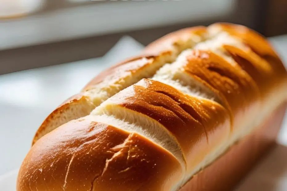 "HOMEMADE JIMMY JOHN'S BREAD" on a bright, appealing image of a freshly baked sub roll.