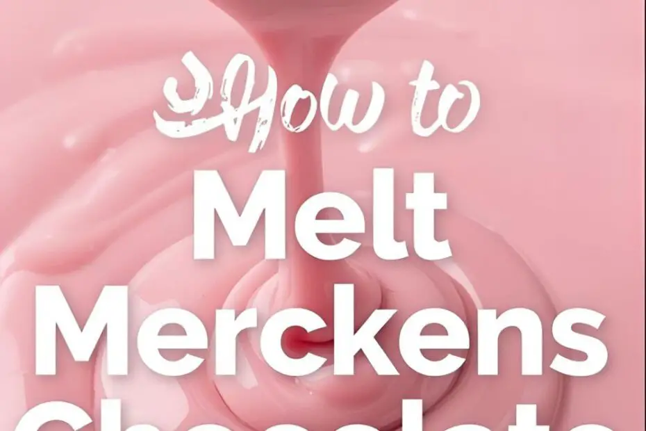 A bowl of perfectly melted pink Merckens chocolate with the text overlay "How to Melt Merckens Chocolate."