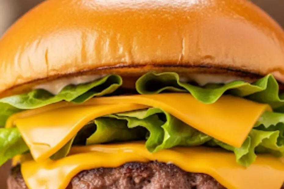 Text overlay "How to Make a Juicy Burger" over a mouth-watering, perfectly cooked cheeseburger with all the fixings, dripping with juiciness.