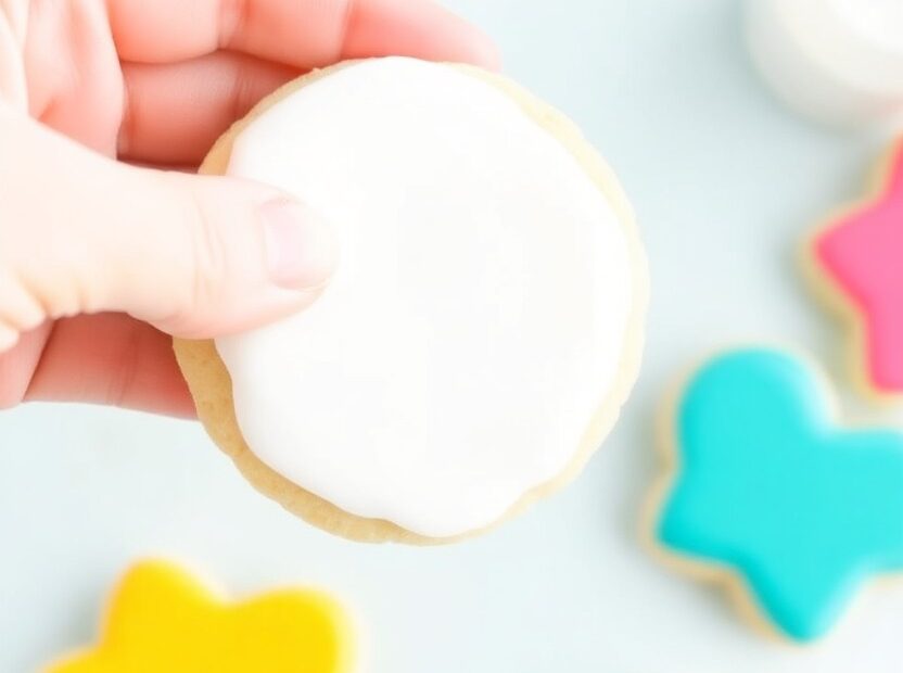 Text overlay "How to Make Royal Icing Cookies" on a vibrant image of beautifully decorated sugar cookies with intricate designs and colors on a clean background