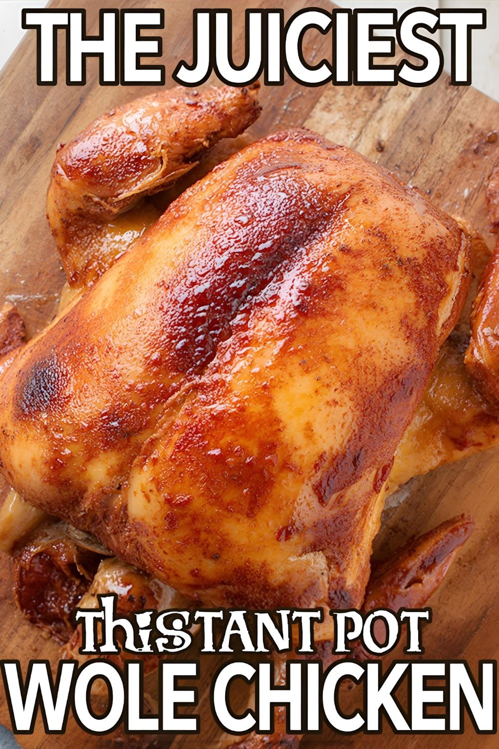 An easy and delicious recipe for making a whole chicken in the Instant Pot that comes out juicy and tender.