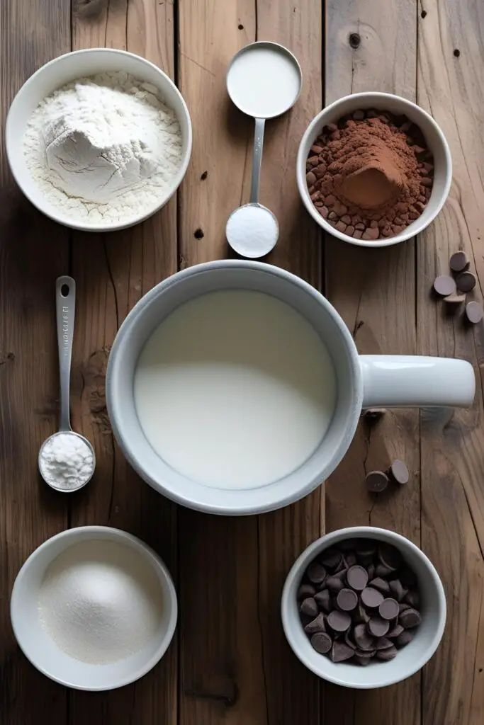 Ingredients for a microwave mug cake