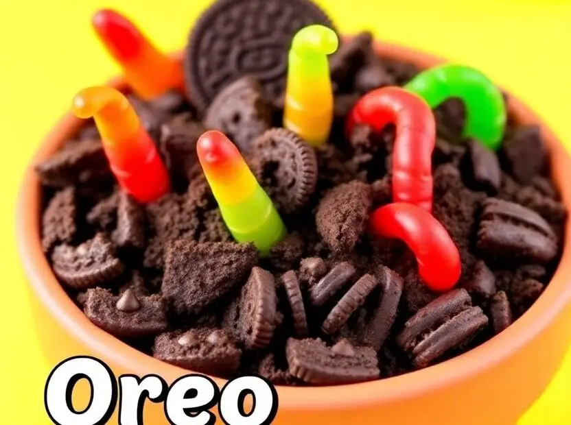 A fun Oreo dirt cake served in a flower pot with the text overlay "The Ultimate Oreo Dirt Cake."