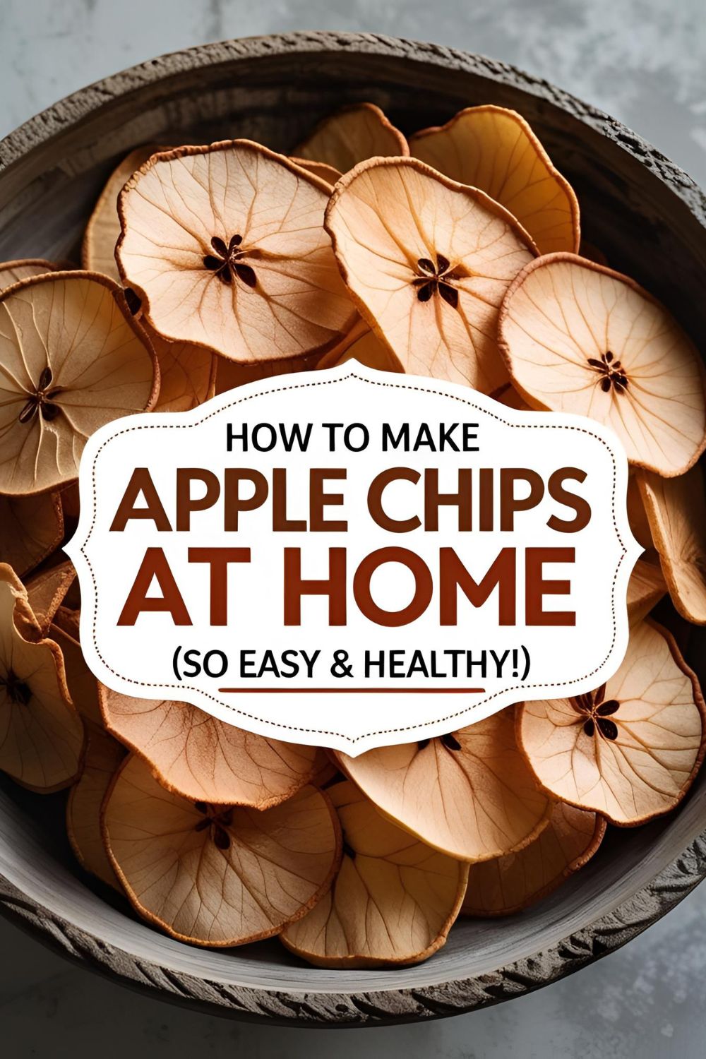 A bowl of easy and healthy homemade apple chips.